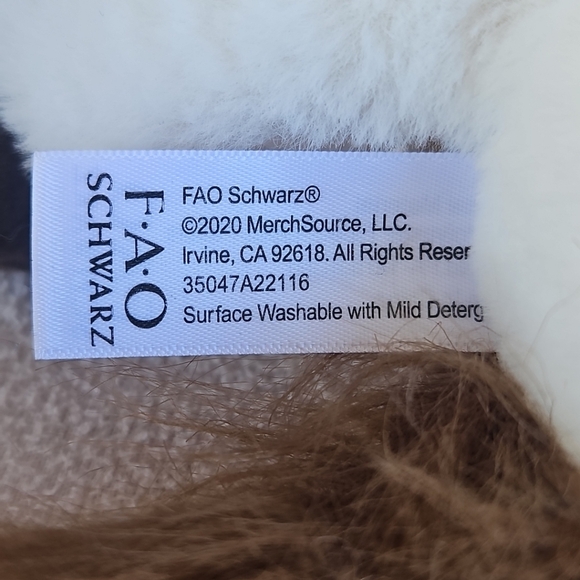 FAO Schwarz Pinto Horse Pony Plush 14" Laying Down Adopt A Pet Brown White - Picture 11 of 12